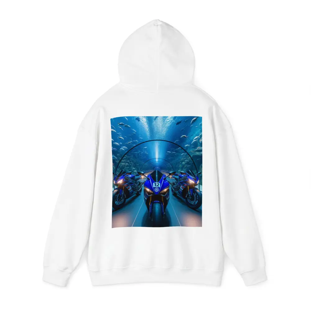 Yamaha R1 Superbikes Inside Aquarium Tunnel – Hoodies