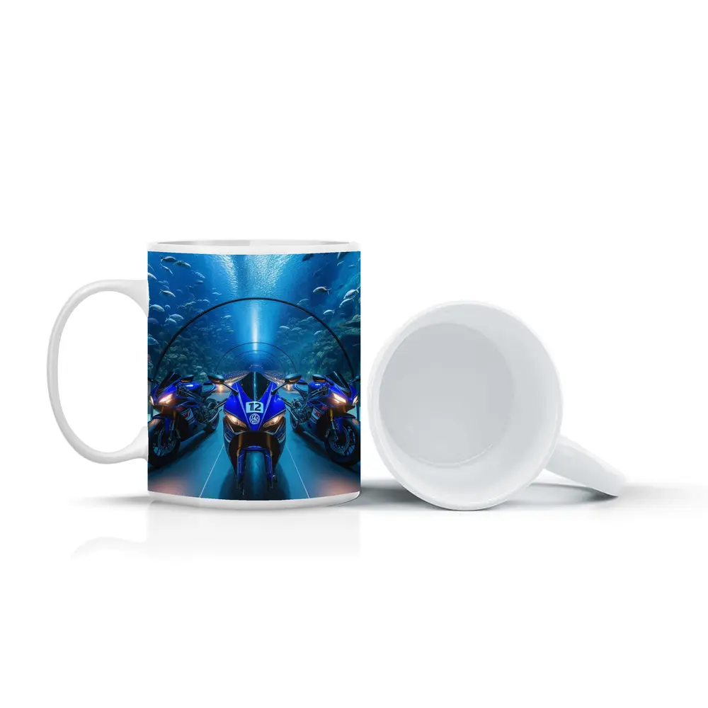 Yamaha R1 Superbikes Inside Aquarium Tunnel – Mugs