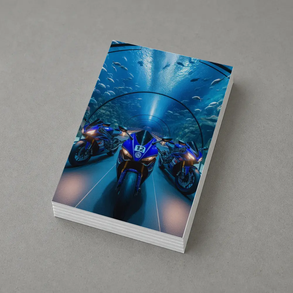 Yamaha R1 Superbikes Inside Aquarium Tunnel – Postcards