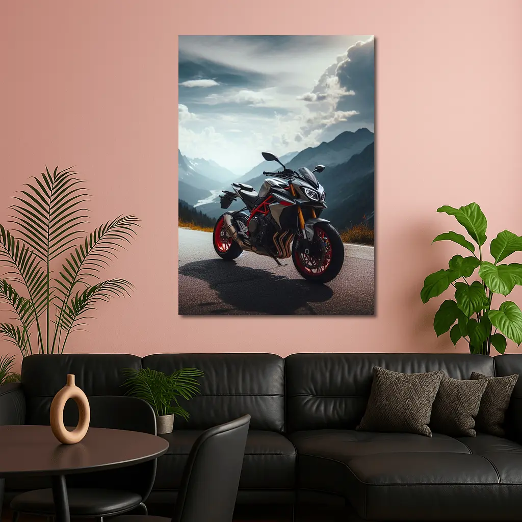 Ducati Streetfighter Mountain Road Dramatic Sky – Wall Art