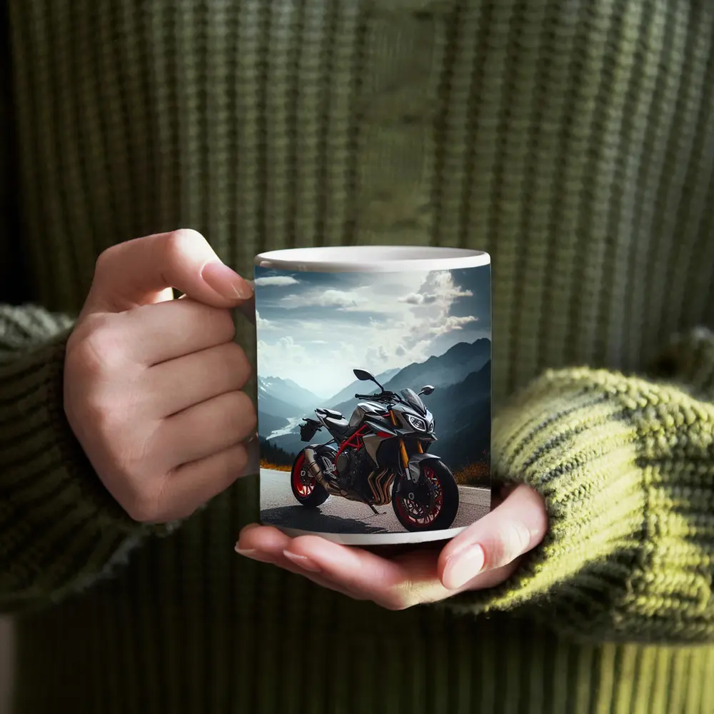 Ducati Streetfighter Mountain Road Dramatic Sky – Mugs