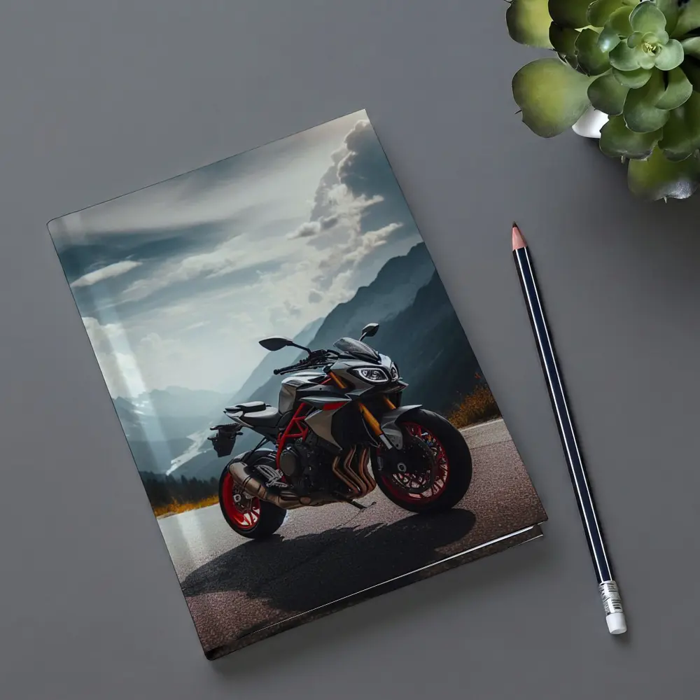 Ducati Streetfighter Mountain Road Dramatic Sky – Notebooks