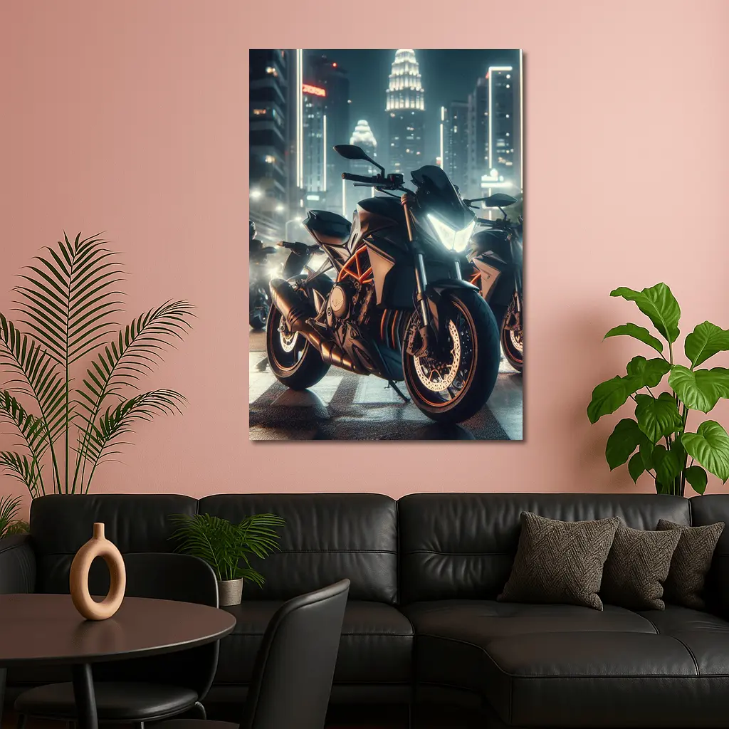 KTM Naked Bike City Night Streets – Wall Art