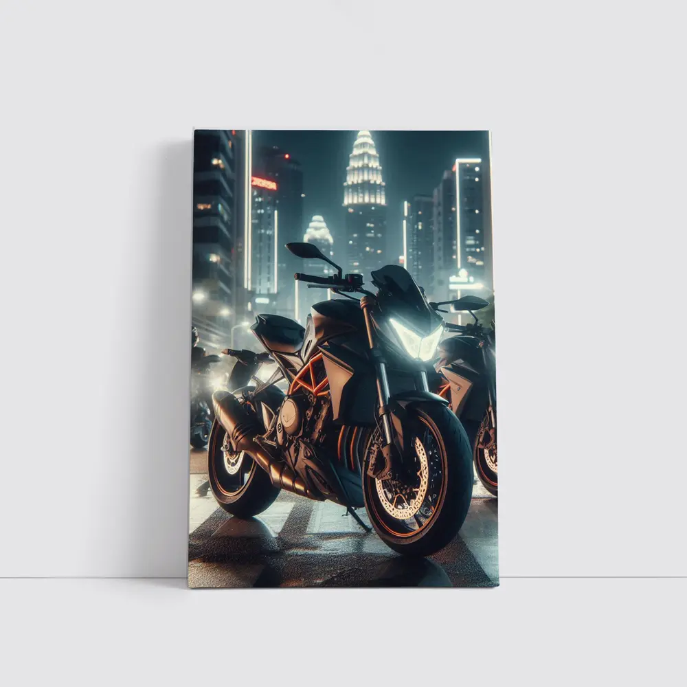 KTM Naked Bike City Night Streets – Wall Art