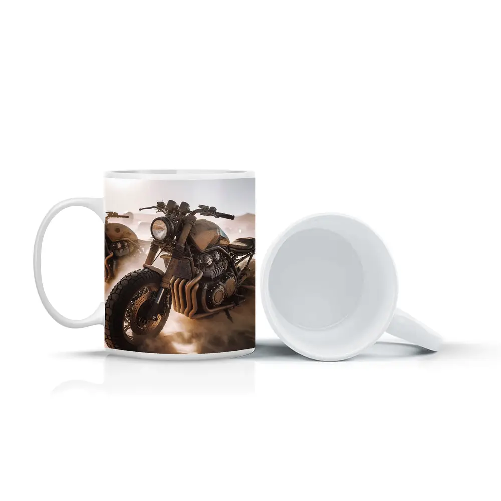 Desert Scrambler Motorcycle Sand Dunes Art – Mugs