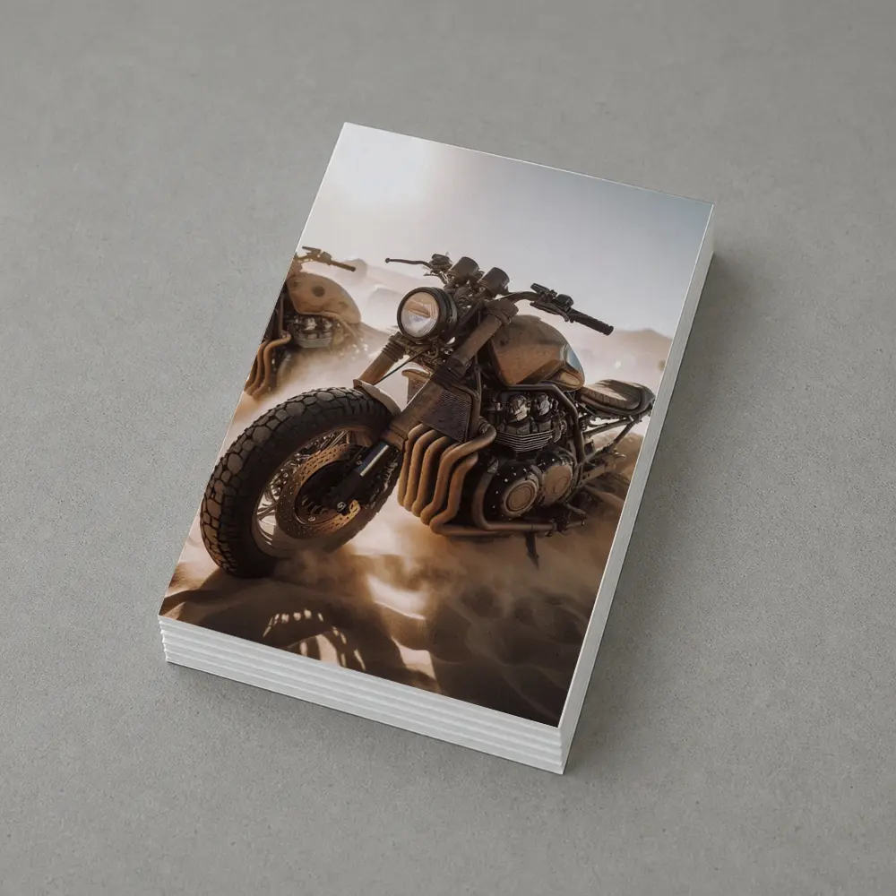 Desert Scrambler Motorcycle Sand Dunes Art – Postcards