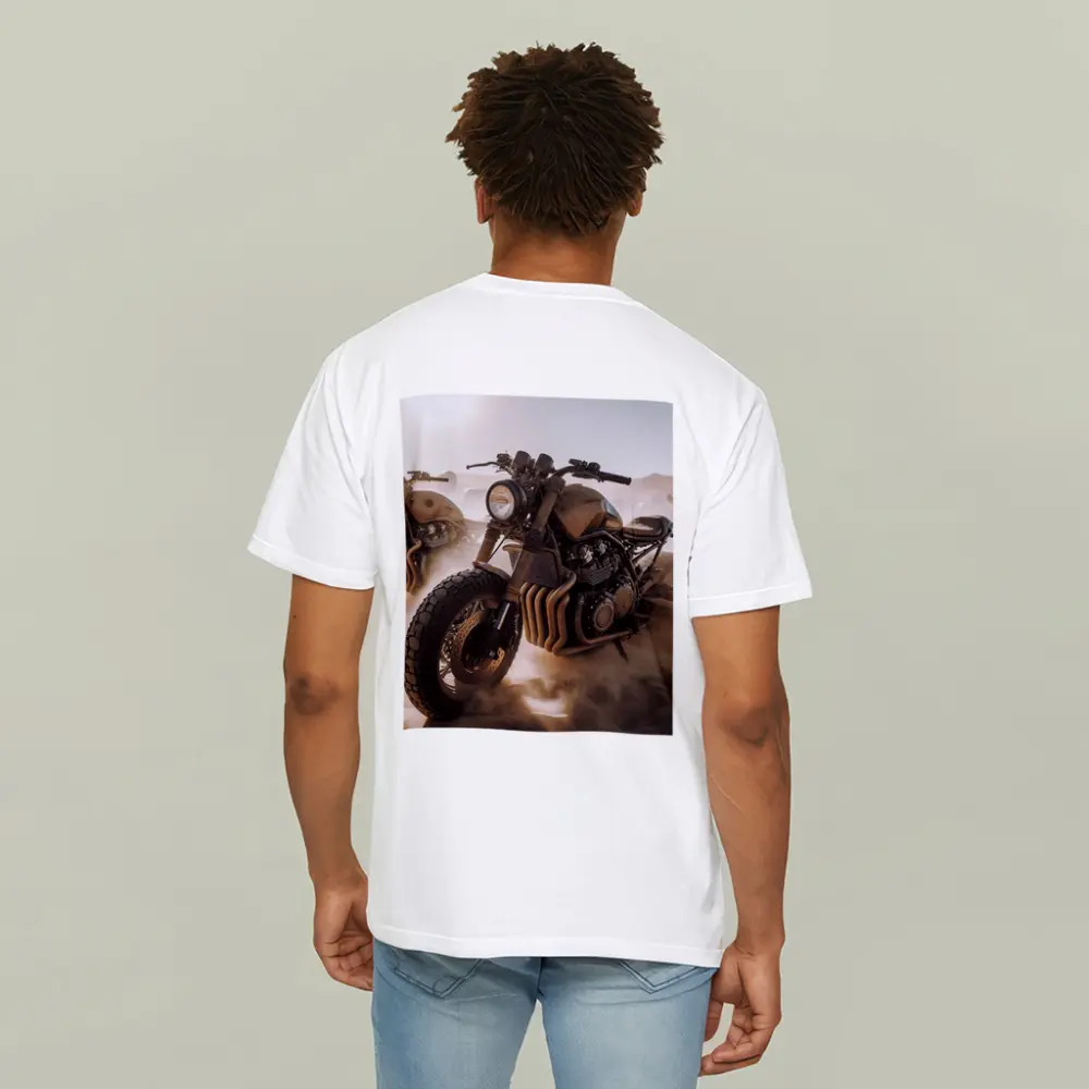 Desert Scrambler Motorcycle Sand Dunes Art – T-Shirts