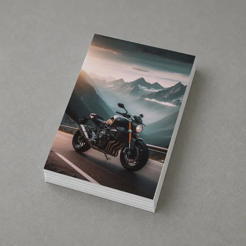 Naked Streetfighter Motorcycle Mountain Road Sunset – Postcards
