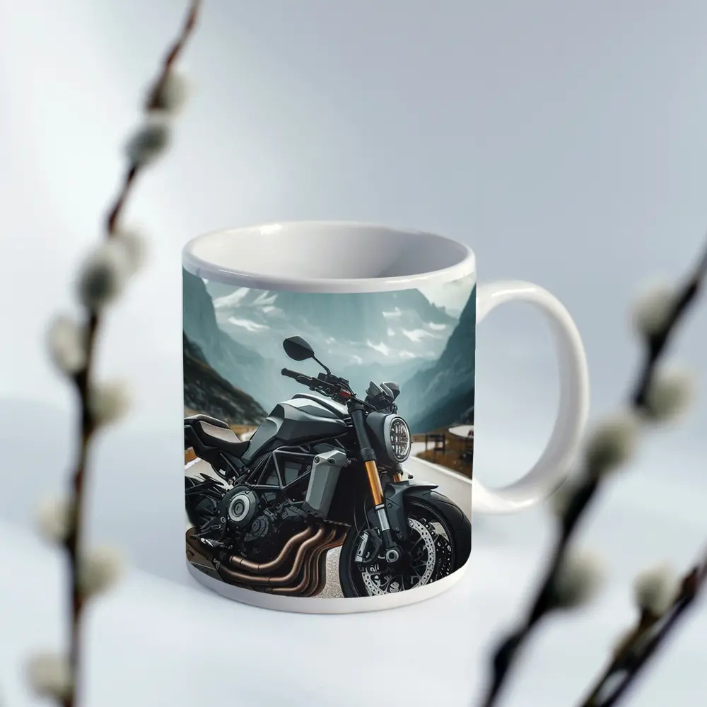 Naked Streetfighter Motorcycle Alpine Mountain Road – Mugs