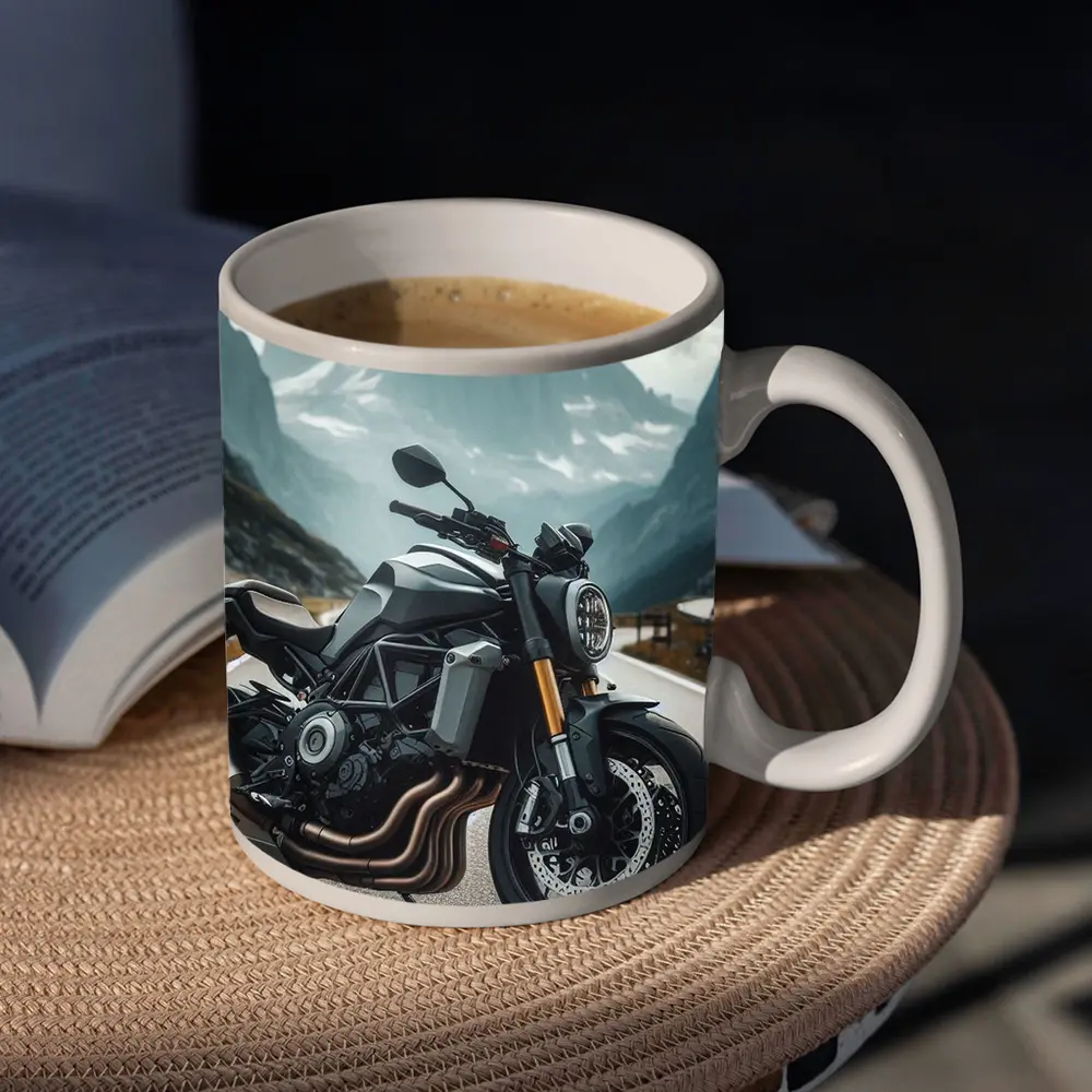 Naked Streetfighter Motorcycle Alpine Mountain Road – Mugs