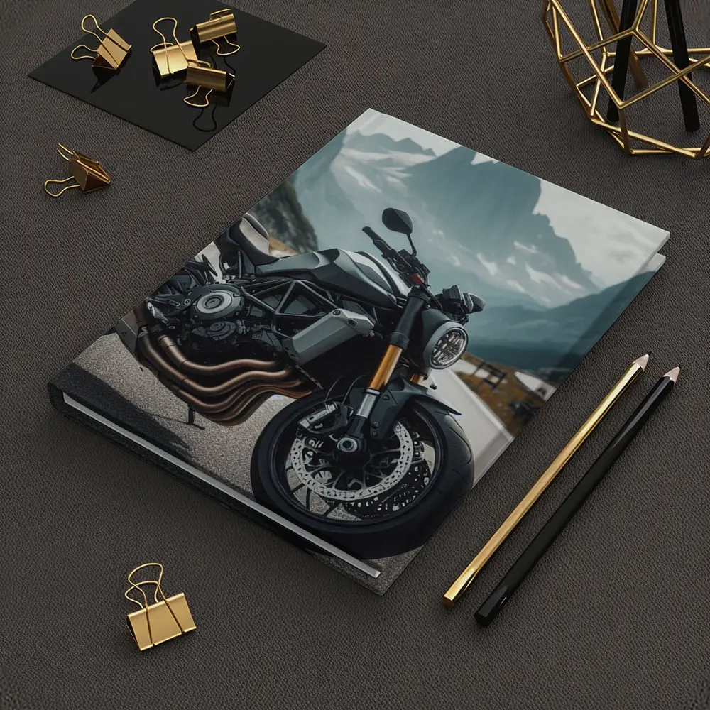 Naked Streetfighter Motorcycle Alpine Mountain Road – Notebooks