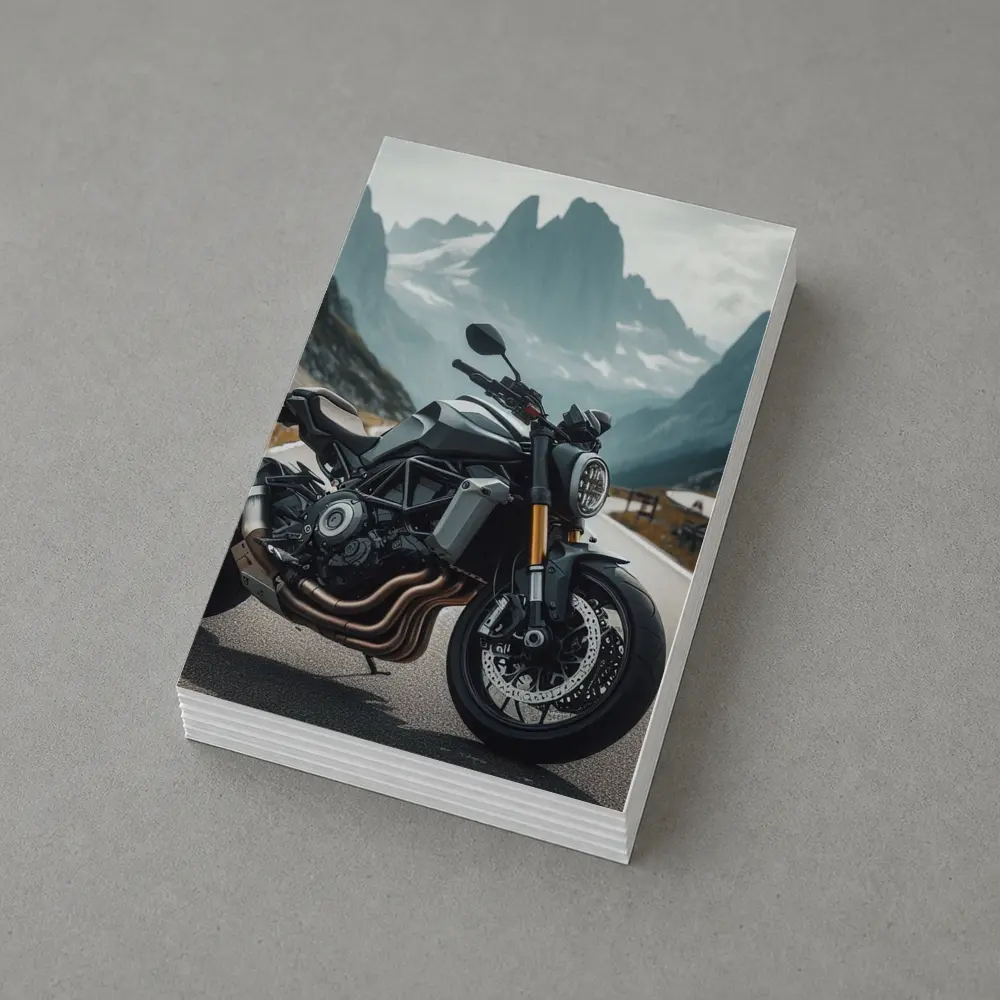 Naked Streetfighter Motorcycle Alpine Mountain Road – Postcards