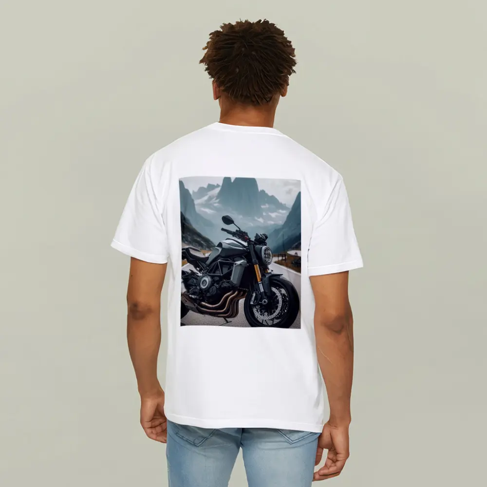 Naked Streetfighter Motorcycle Alpine Mountain Road – T-Shirts