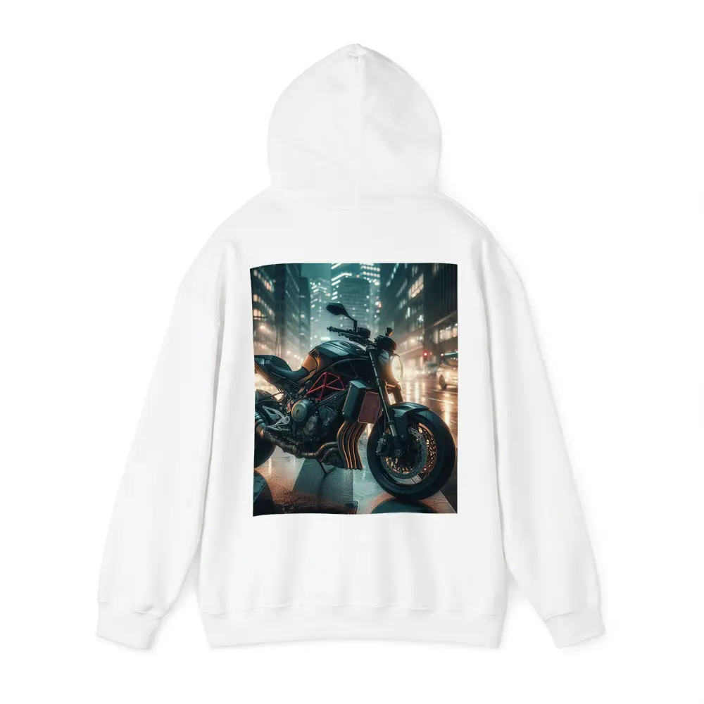 Dark Naked Bike Motorcycle Rainy City Night – Hoodies