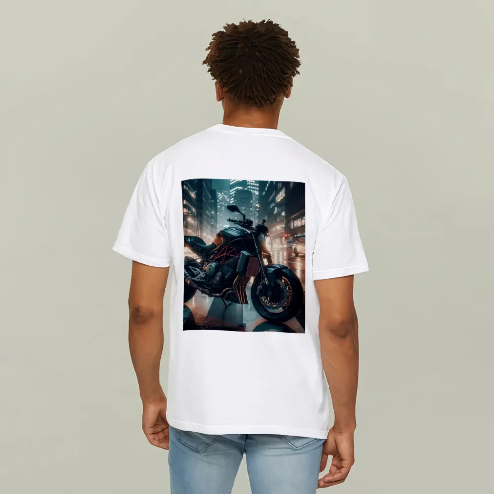 Dark Naked Bike Motorcycle Rainy City Night – T-Shirts