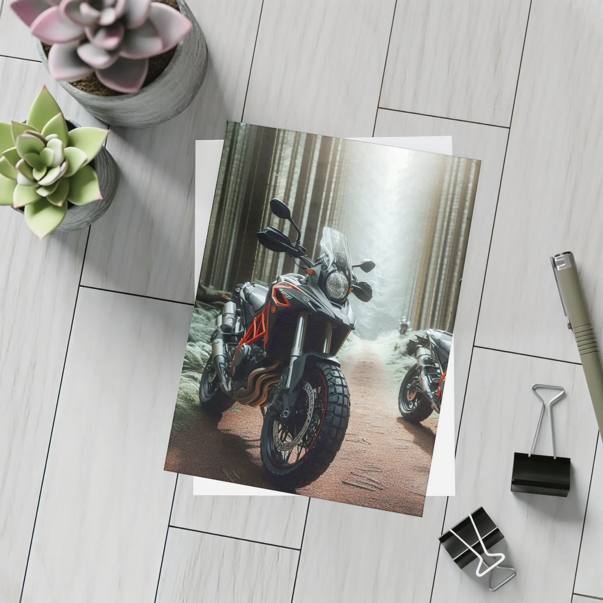 Adventure Dual Sport Bike Misty Forest Trail – Postcards