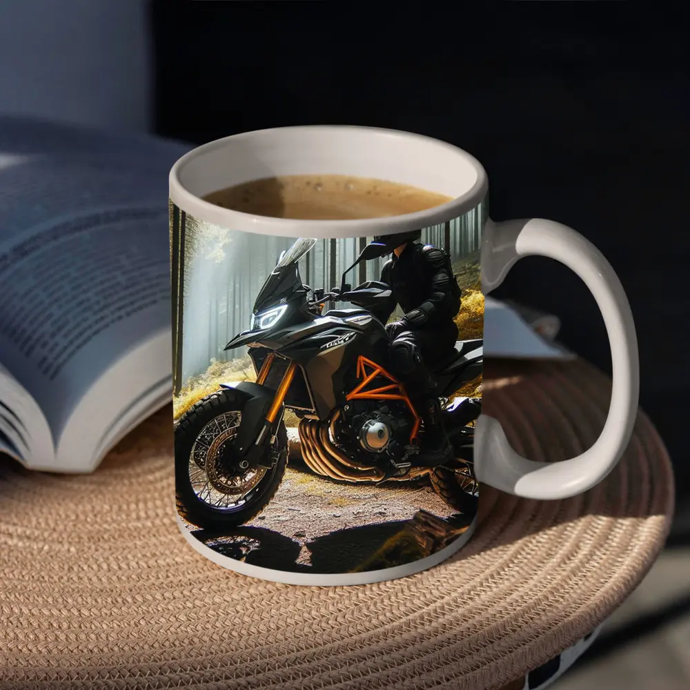 KTM Adventure Motorcycle Rider Forest Light – Mugs