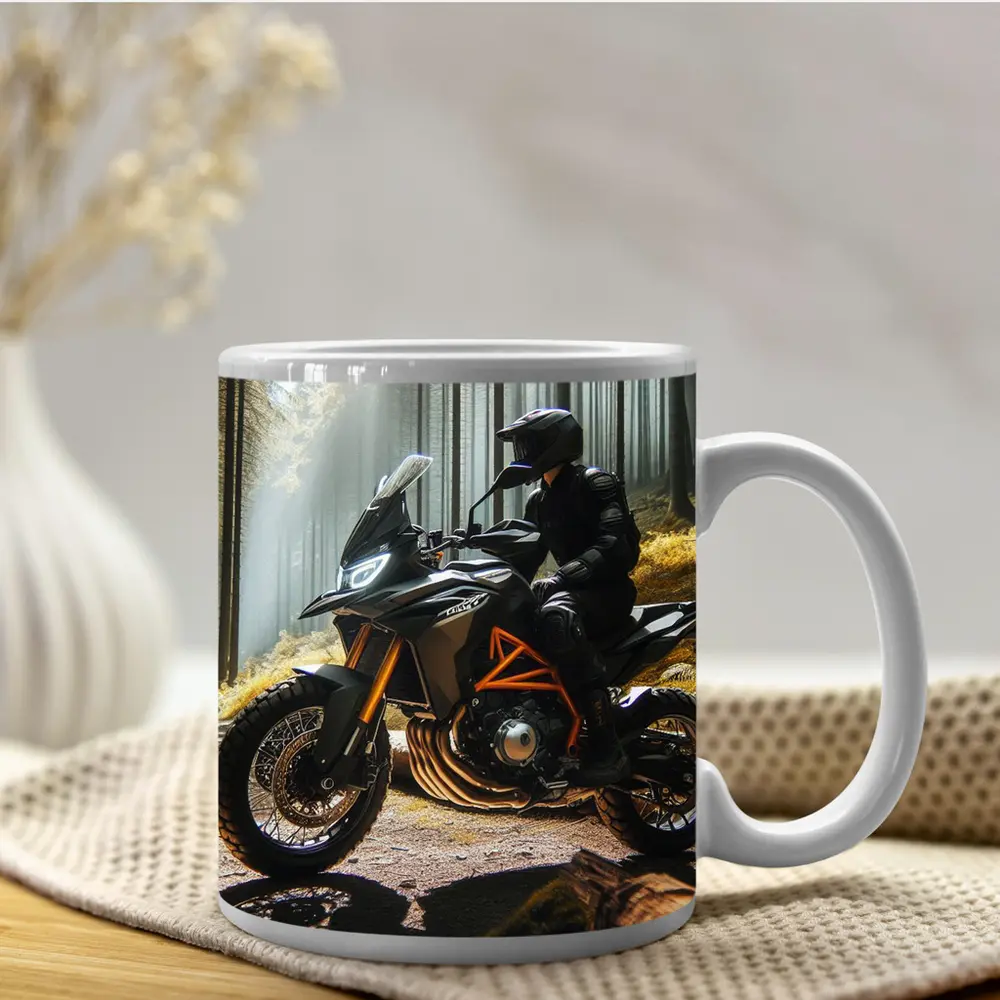 KTM Adventure Motorcycle Rider Forest Light – Mugs