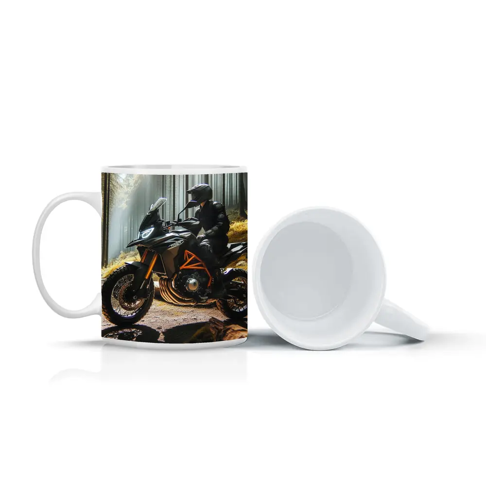 KTM Adventure Motorcycle Rider Forest Light – Mugs
