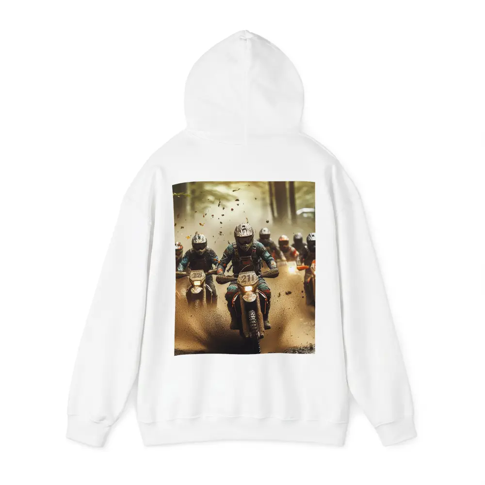 Motocross Riders Racing Through Muddy Forest – Hoodies