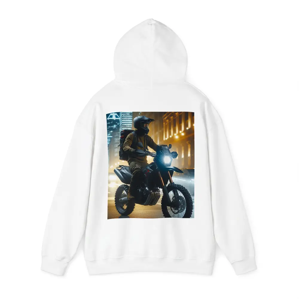 Adventure Motorcycle Rider City Night Streets – Hoodies