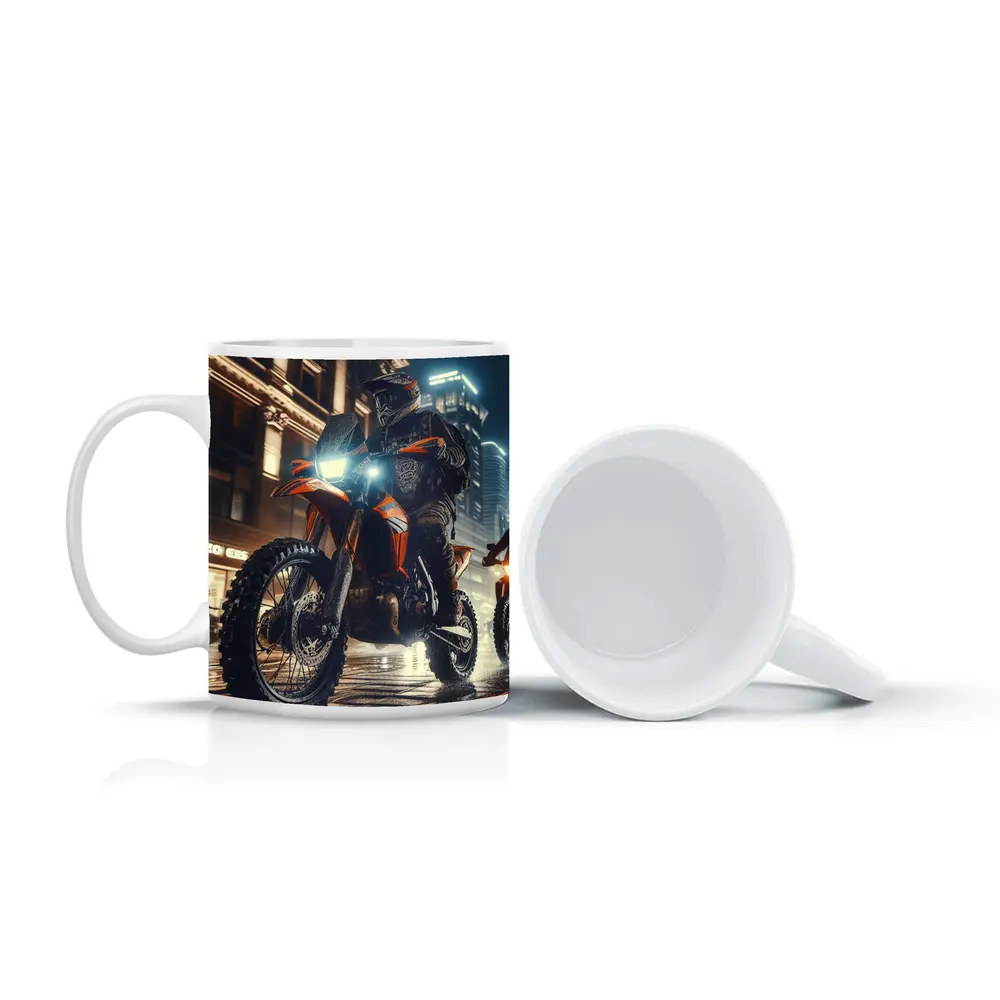 Dirt Bike Rider Night City Street – Mugs