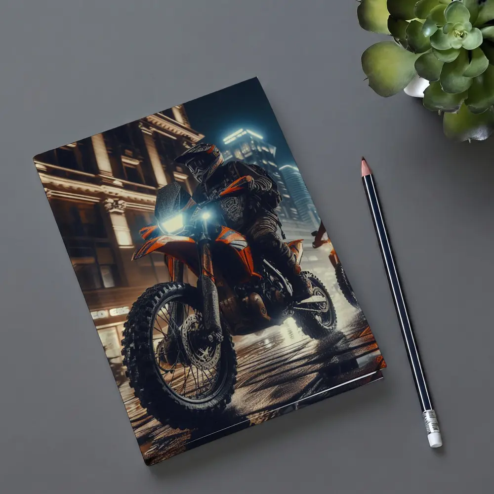 Dirt Bike Rider Night City Street – Notebooks