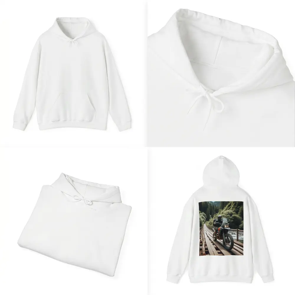 Adventure Dual Sport Bike Mountain Forest Bridge – Hoodies