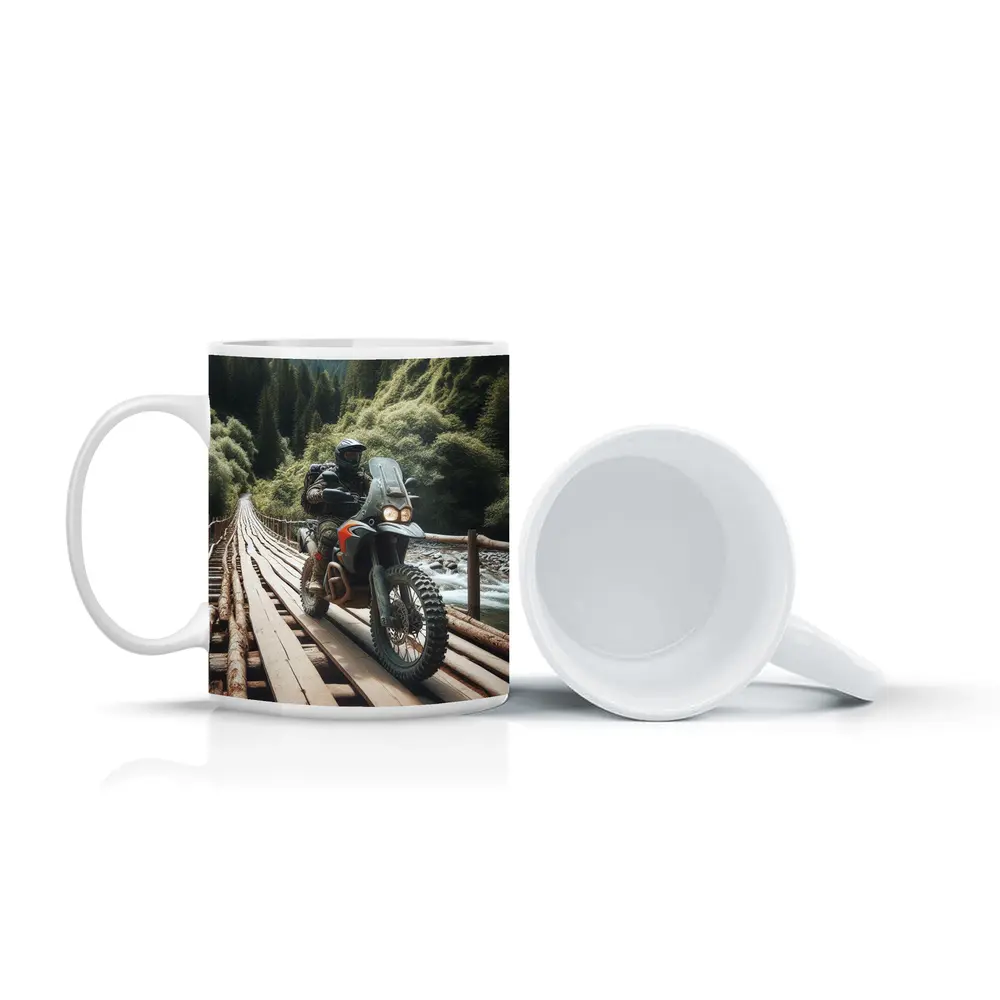 Adventure Dual Sport Bike Mountain Forest Bridge – Mugs