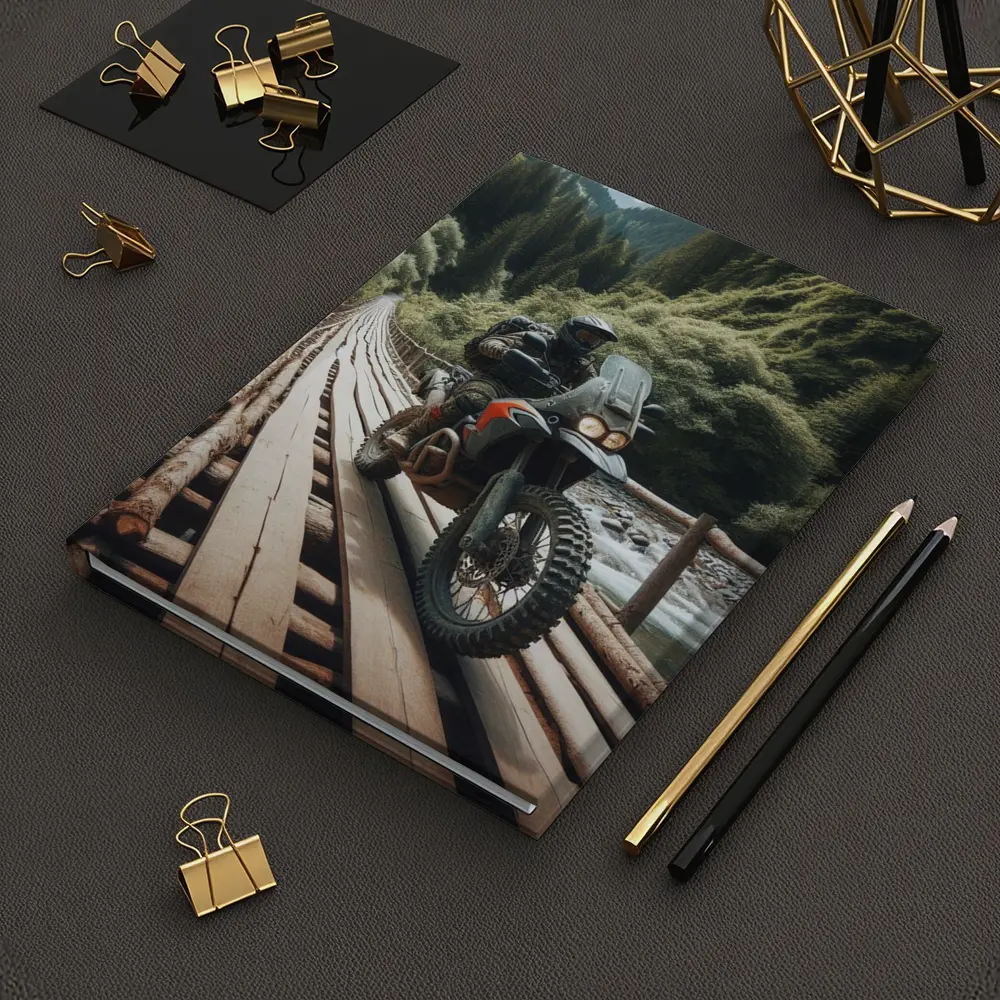 Adventure Dual Sport Bike Mountain Forest Bridge – Notebooks