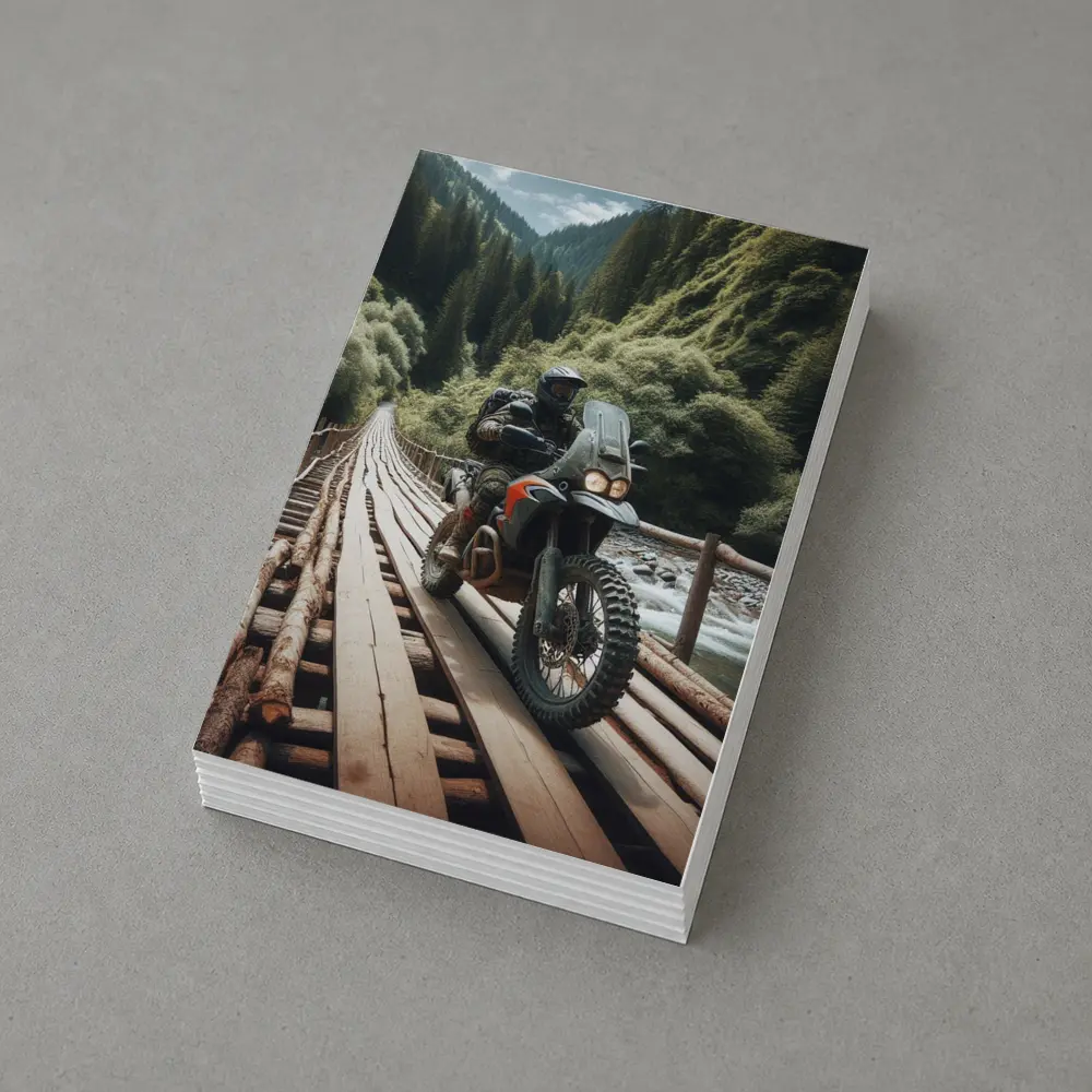 Adventure Dual Sport Bike Mountain Forest Bridge – Postcards