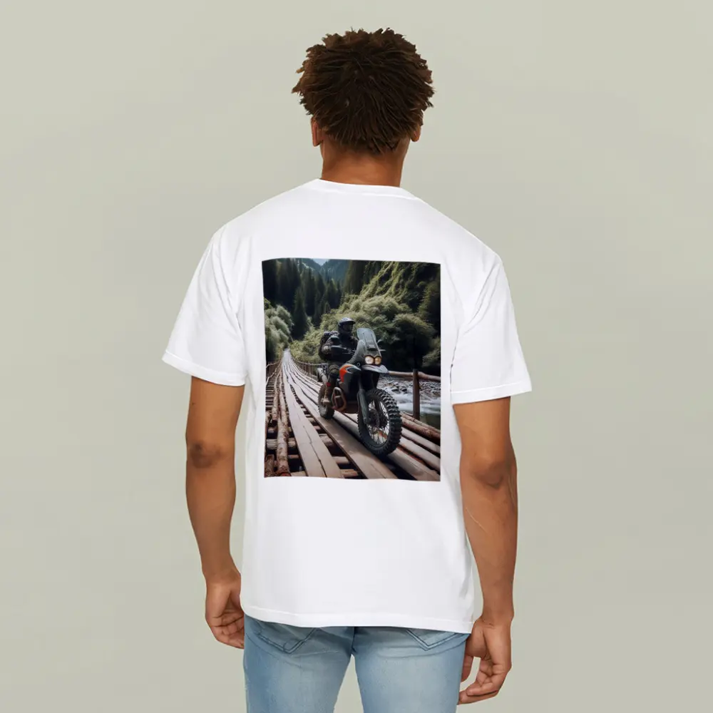 Adventure Dual Sport Bike Mountain Forest Bridge – T-Shirts