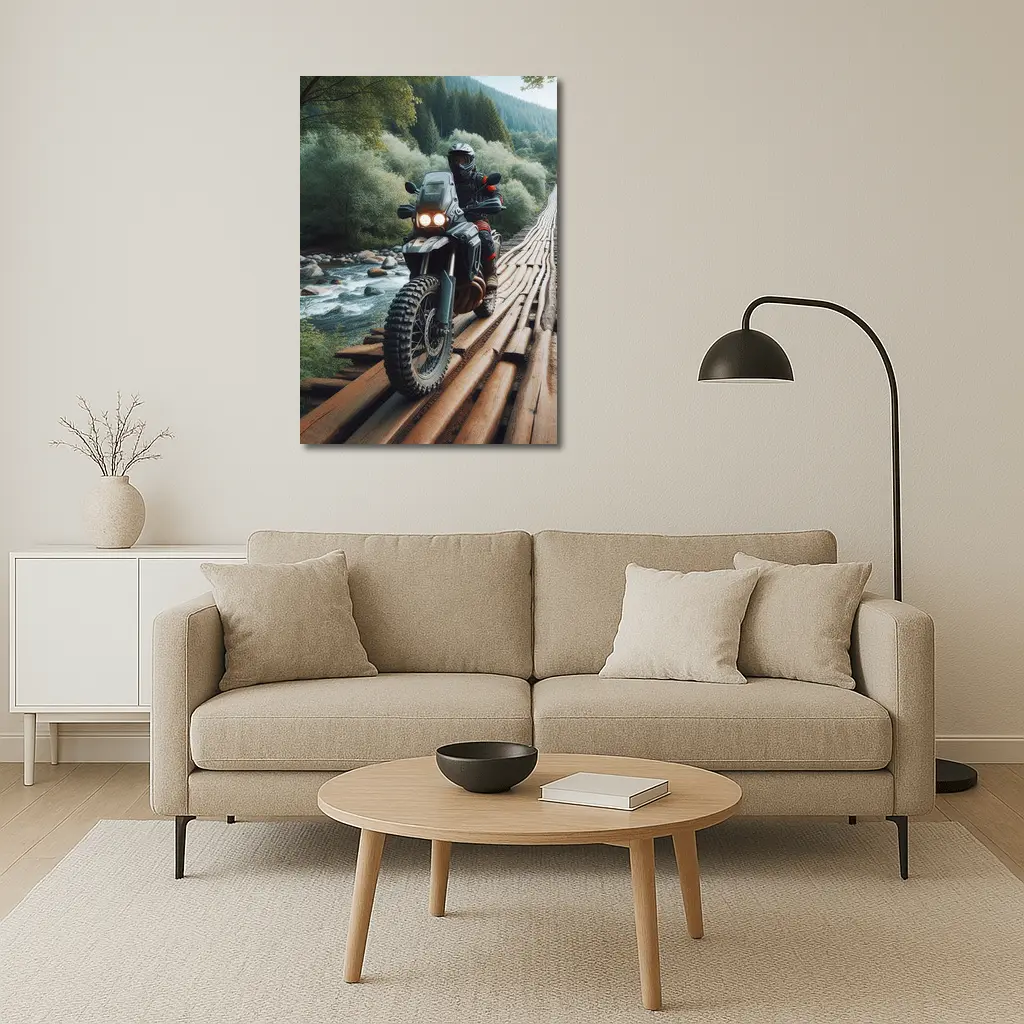 Adventure Dual Sport Bike Forest River Crossing – Wall Art