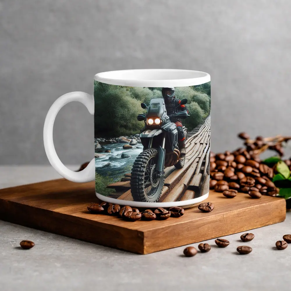 Adventure Dual Sport Bike Forest River Crossing – Mugs