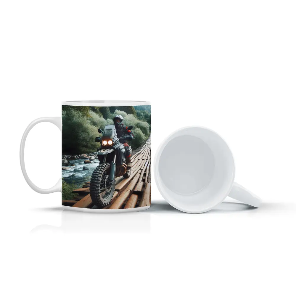Adventure Dual Sport Bike Forest River Crossing – Mugs