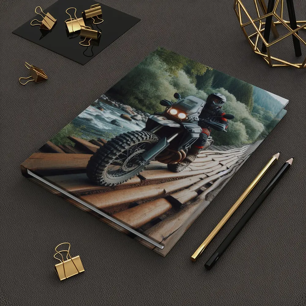 Adventure Dual Sport Bike Forest River Crossing – Notebooks