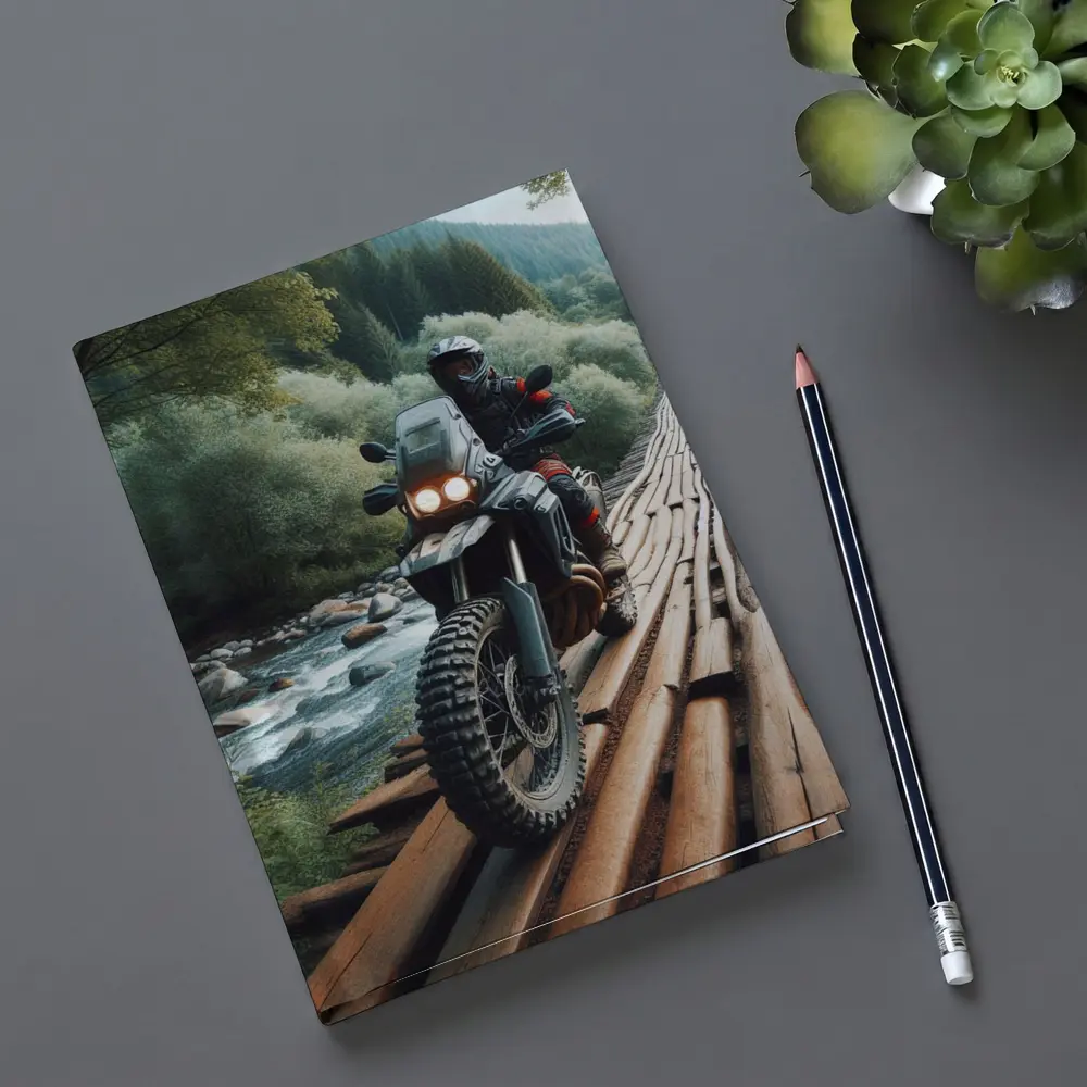 Adventure Dual Sport Bike Forest River Crossing – Notebooks