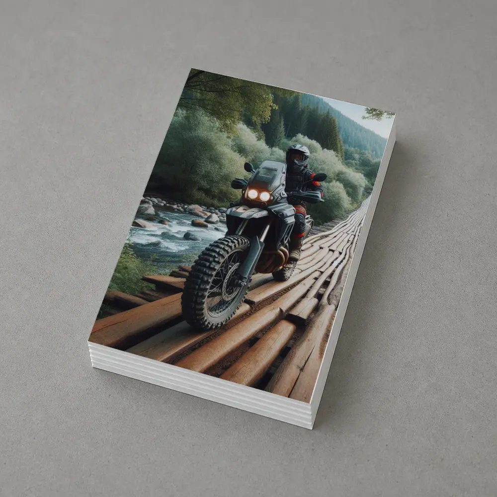 Adventure Dual Sport Bike Forest River Crossing – Postcards