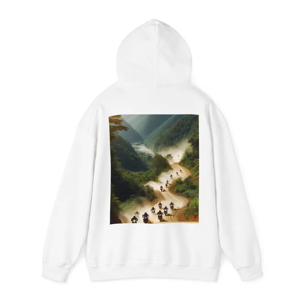 Motorcycles Riding Dusty Mountain Road Group – Hoodies