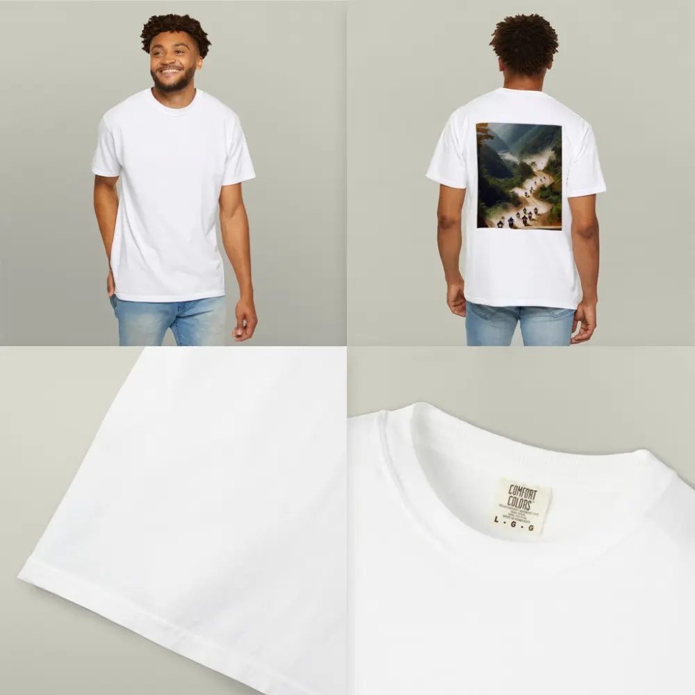Motorcycles Riding Dusty Mountain Road Group – T-Shirts