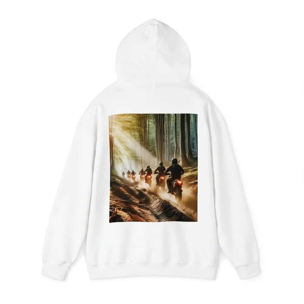 Dirt Bike Riders Racing Through Forest Trail – Hoodies