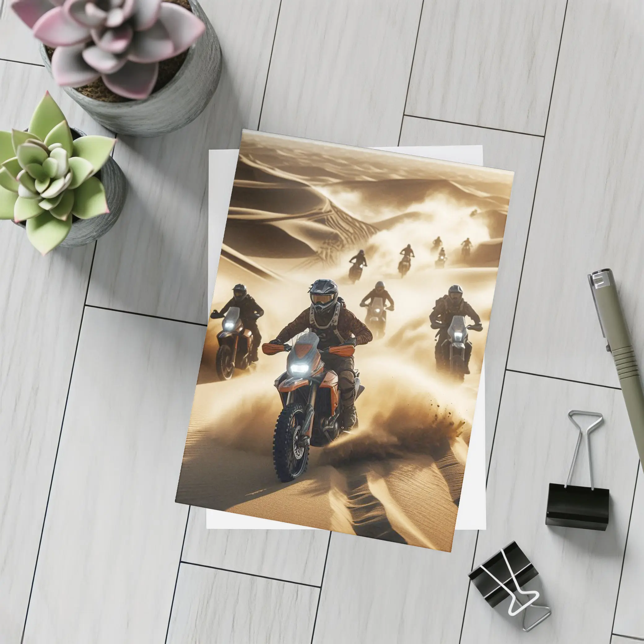 Desert Dune Rally Motorcycles Sand Storm Riders – Postcards