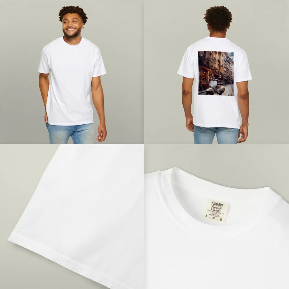 Vintage Vespa Scooter European Cobblestone Street – T-Shirts
