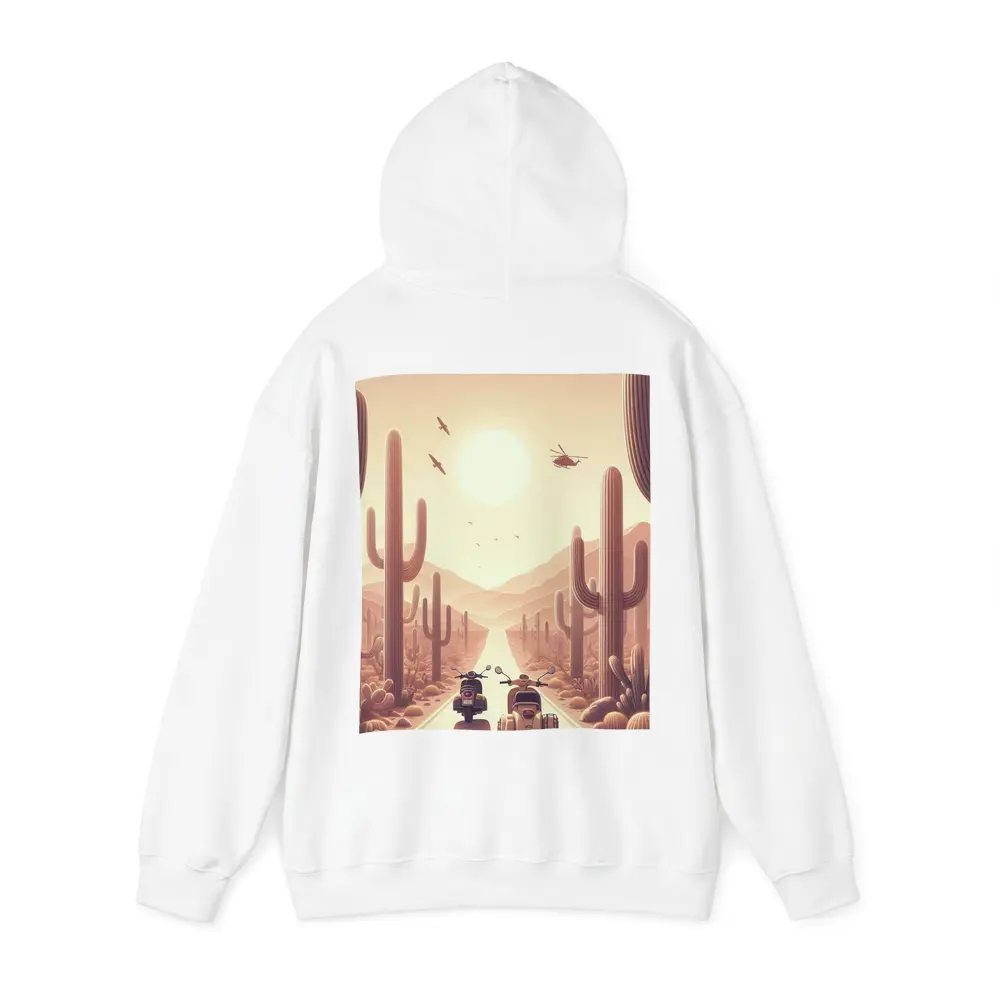 Scooters Desert Road Cactus Sunset Art – Hoodies
