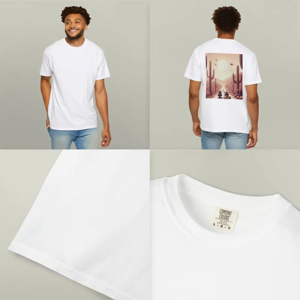 Scooters Desert Road Cactus Sunset Art – T-Shirts