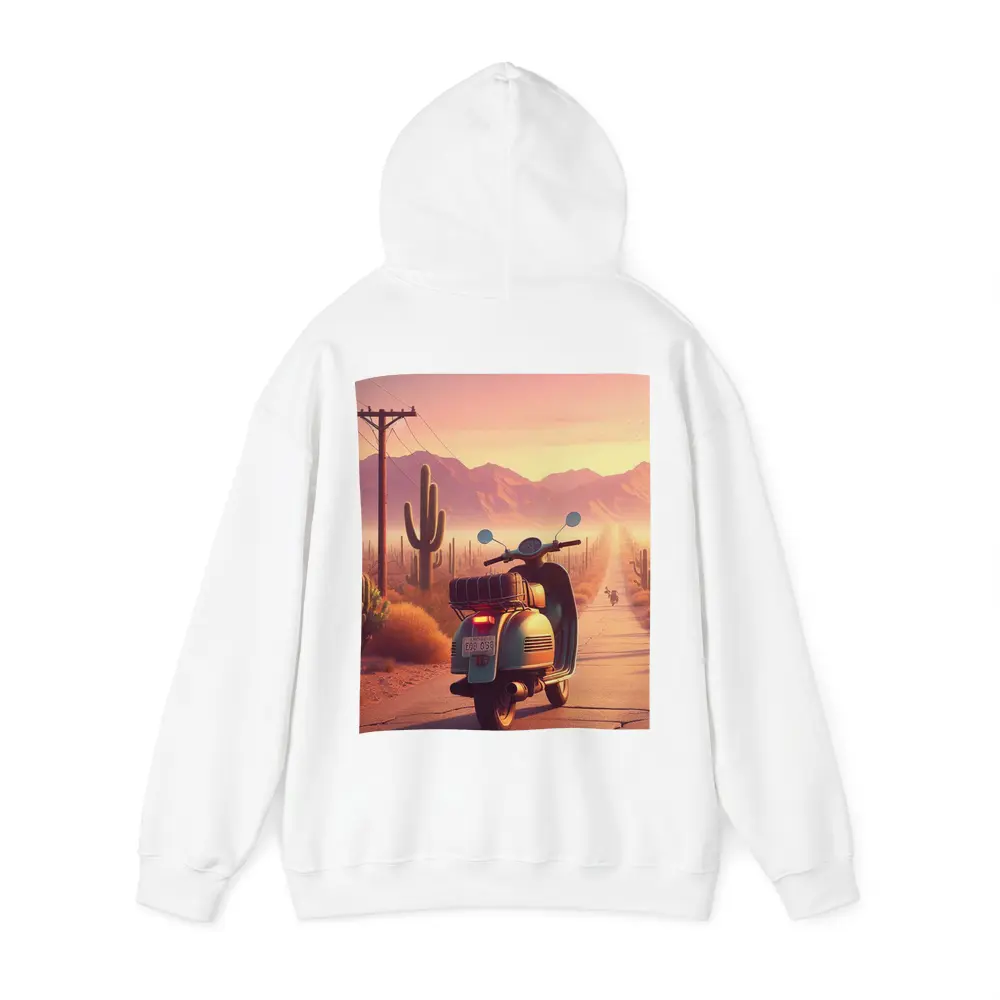 Retro Scooter Desert Road Cactus Sunset – Hoodies