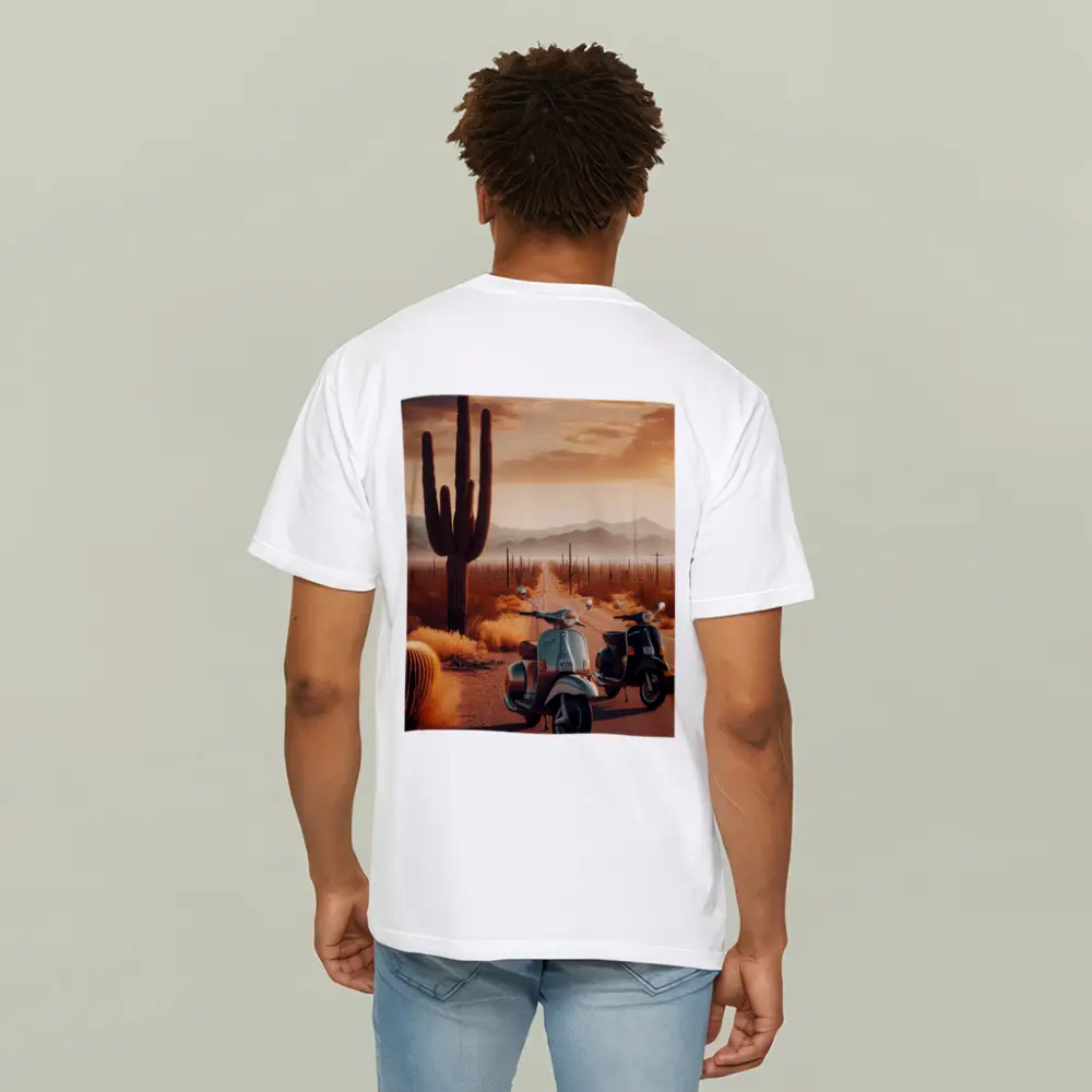 Vintage Scooters Desert Road Saguaro Sunset – T-Shirts
