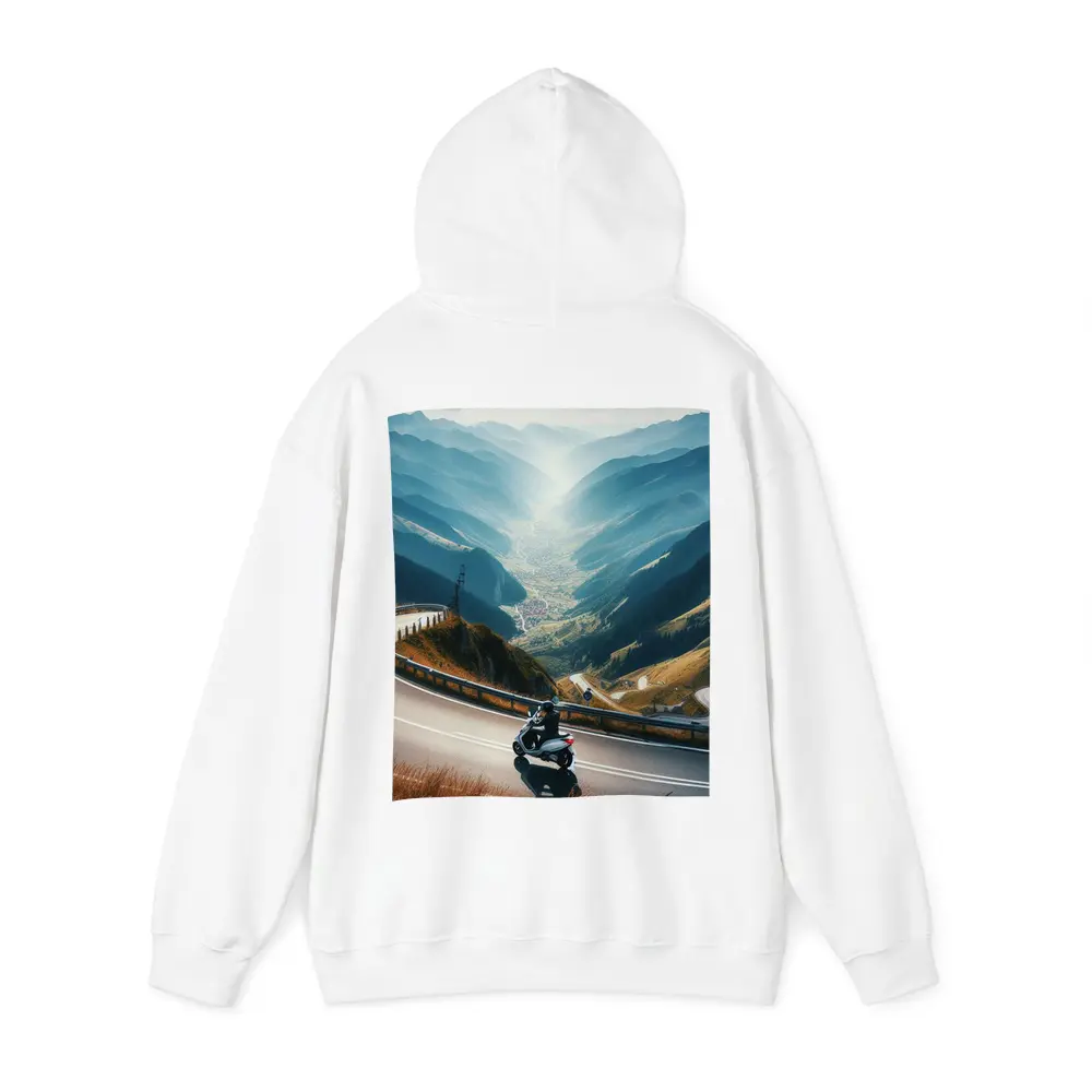 Scooter Rider Winding Mountain Road Valley – Hoodies