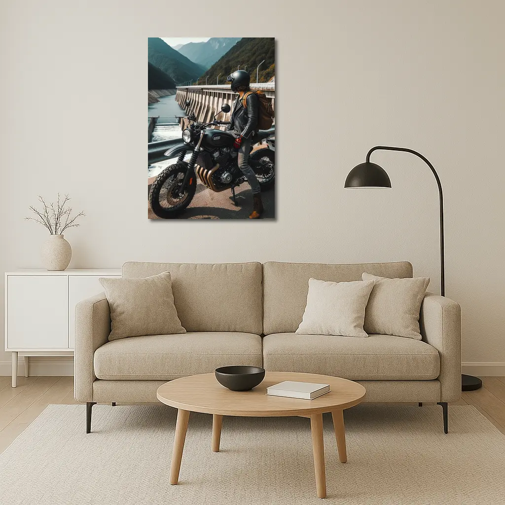Scrambler Motorcycle Rider by Mountain Dam – Wall Art