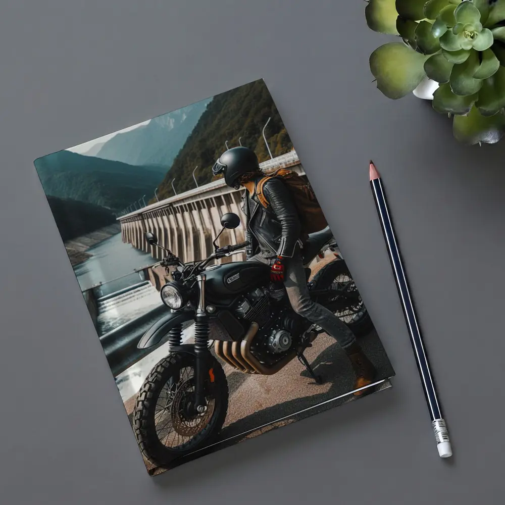 Scrambler Motorcycle Rider by Mountain Dam – Notebooks
